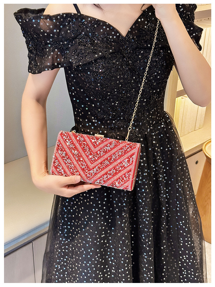 2025 Cross-border new dinner bag, European and American women's handbag, diamond-encrusted banquet clutch, evening dress bag, women's bag undefined