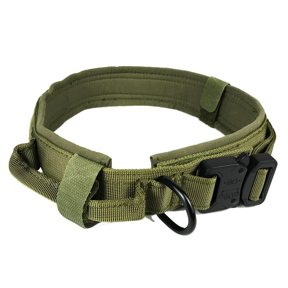 Venta directa de fábrica Hebilla de cobra Nylon Anti-desgaste Collar de tracción para perros Entrenamiento táctico al aire libre Collar para perros militares