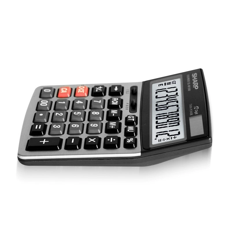 Калькулятор Sharp EL-M1200 маленькая металлическая панель солнечный настольный EL-M1200 трапециевидная кнопка
