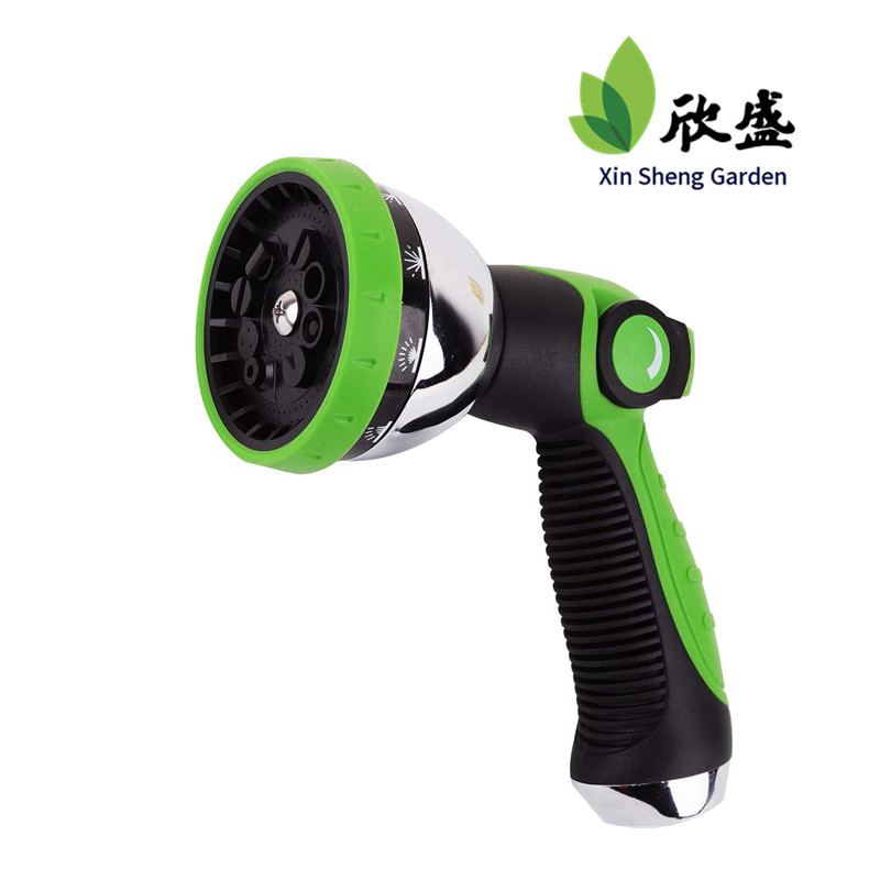 欣盛锌合金水枪 高压包胶耐用可调节多功能花园洗车水枪