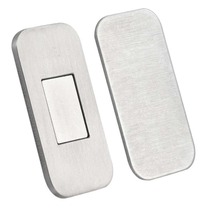 Магнитная ручка для шкафа без сверления, ультратонкая, из нержавеющей стали, с сильным магнитом, для невидимых и раздвижных дверей, сенсорная, для шкафа-купе, с функцией тяги и толкания, магнитное крепление