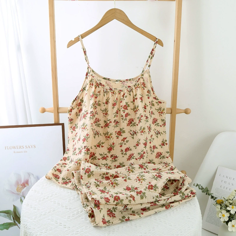 Хлопковый многоцветный летний пижамный набор, женская топ-левая бретель & шорты, эффект подъема