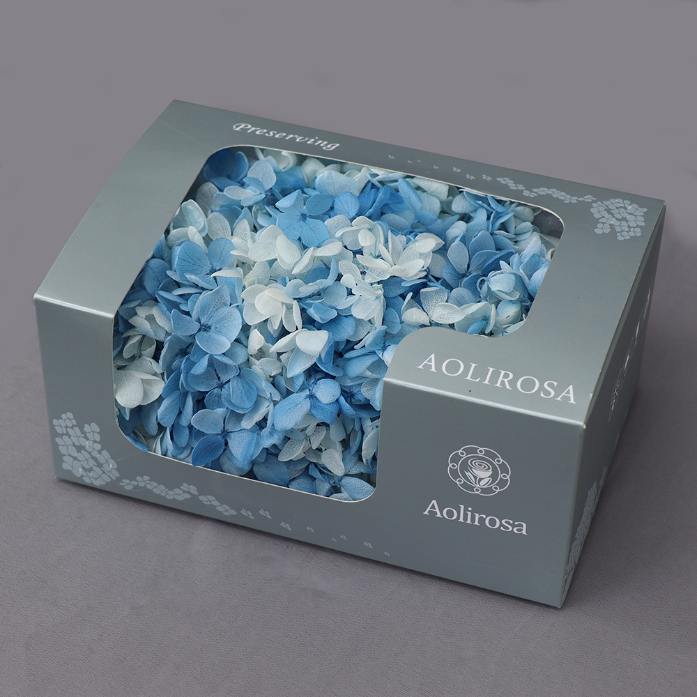 Grado A gradiente de madera Hortensia gradiente Hortensia flor eterna unicornio flor seca Hortensia flor eterna al por mayor