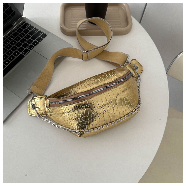 Women's Streetwear Solid Color Crocodile Pu Leather Waist Bags display picture 5