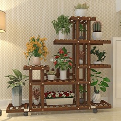 多肉植物のグリーンデコレーションリビングルーム無垢材フラワーシェルフ多層屋内バルコニー床置き植木鉢ラックホーム