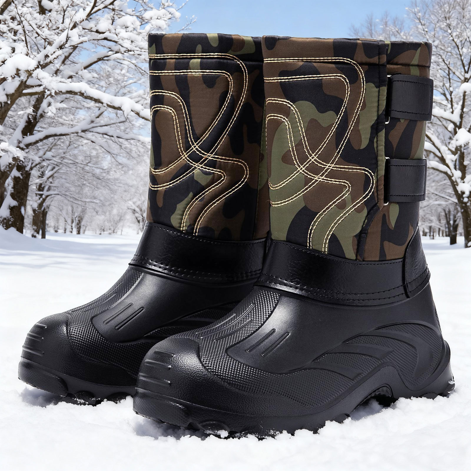 Zapatos de algodón para hombres, zapatos de pesca de tamaño grande, botas de nieve calientes, botas de hombre cómodas, botas de algodón cómodas.