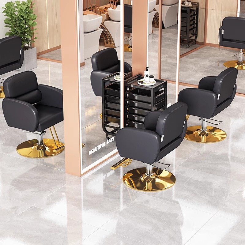 Silla de peluquería elevable y giratoria de alta gama silla de peluquería roja salón de peluquería taburete de corte de pelo especial silla de peluquería mayorista