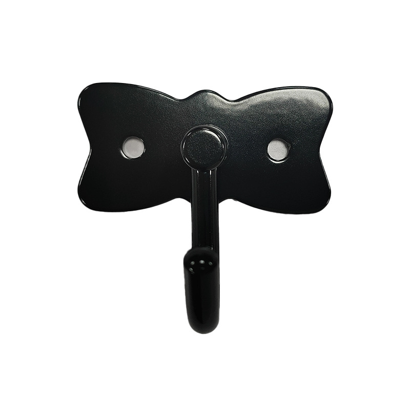 亚马逊热销挂衣钩浴室墙挂黑色钩单个柜子厨房卫生间后面金属裤钩