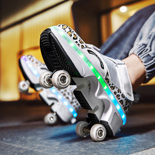 Heelys Shoes, New Style, Girls, Teenagers, Adults, Double-Wheeled Roller Skating Flying Shoes, Skates, Roller Skates, Retractable