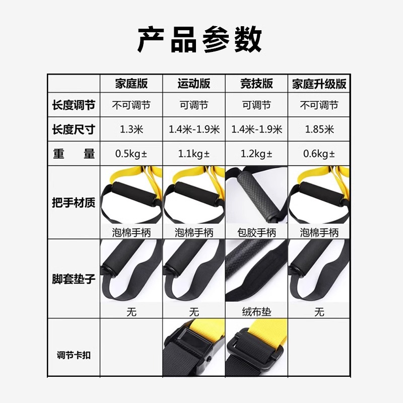 TRX suspension training belt home stretch belt elastic rope sports rehabilitation strength training resistance belt fitness equipment
