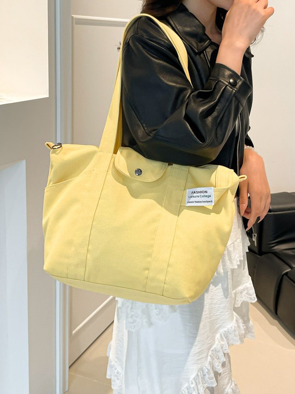 Bolsa de brazo coreana de viento perezoso para mujeres 2025, nuevo bolso simple, bolsa de hombro de gran capacidad, bolsa de lona casual