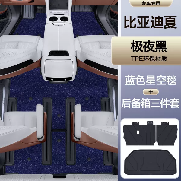 Doormat, blue starry sky, set, made of TPE, 3 piece set