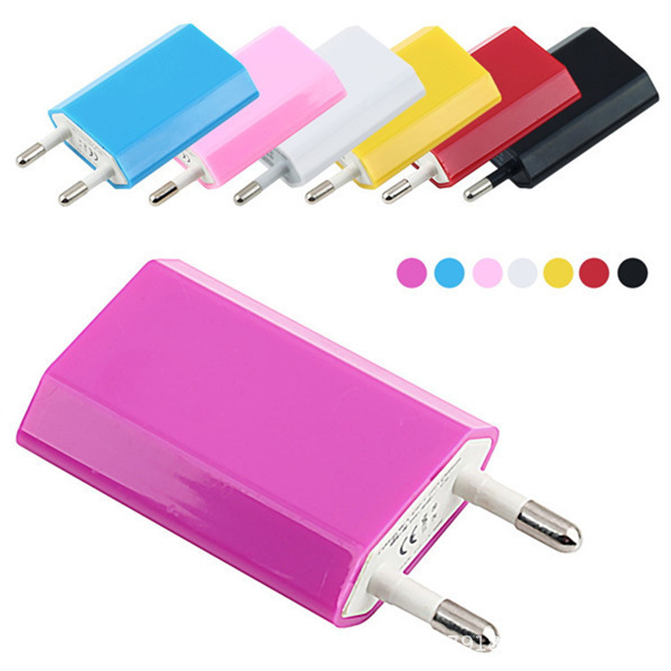 Fourth Generation European Standard 5V1A Charger, Universal Small Appliance and Mobile Phone Charging Head, Colorful Single-Port USB Power Adapter Fourth Generation European Standard 5V1A Charger, Universal Small Appliance and Mobile Phone Charging Head, Colorful Single-Port USB Power Adapter