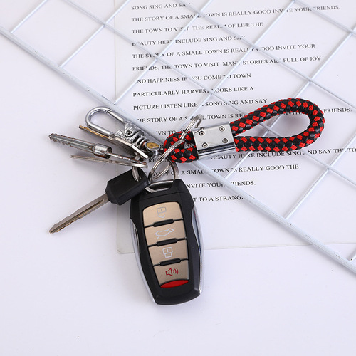 PU leather cord key chain, braided key accessories, metal key ring, car key pendant, doll bag pendant