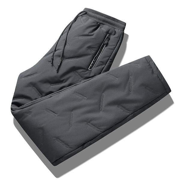 Autumn and Winter Waterproof Cold-proof Lamb Velvet Pants Loose fleece-lined Thickened plus size Straight Warm Cotton Pants Sports Trousers for Men