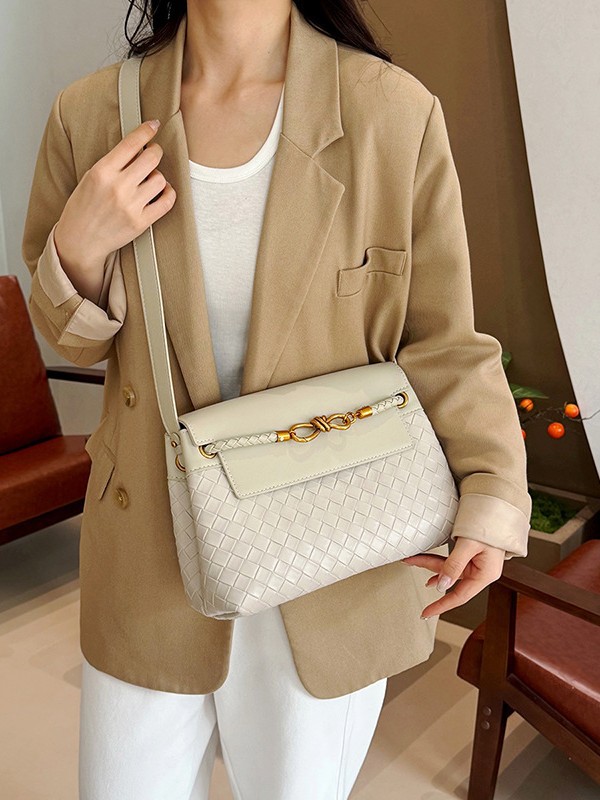 Bolsas de tejido de tendencia transfronteriza mujeres 2026 nuevo nicho ligero de lujo de hombro de mujer bolsas de viaje retro