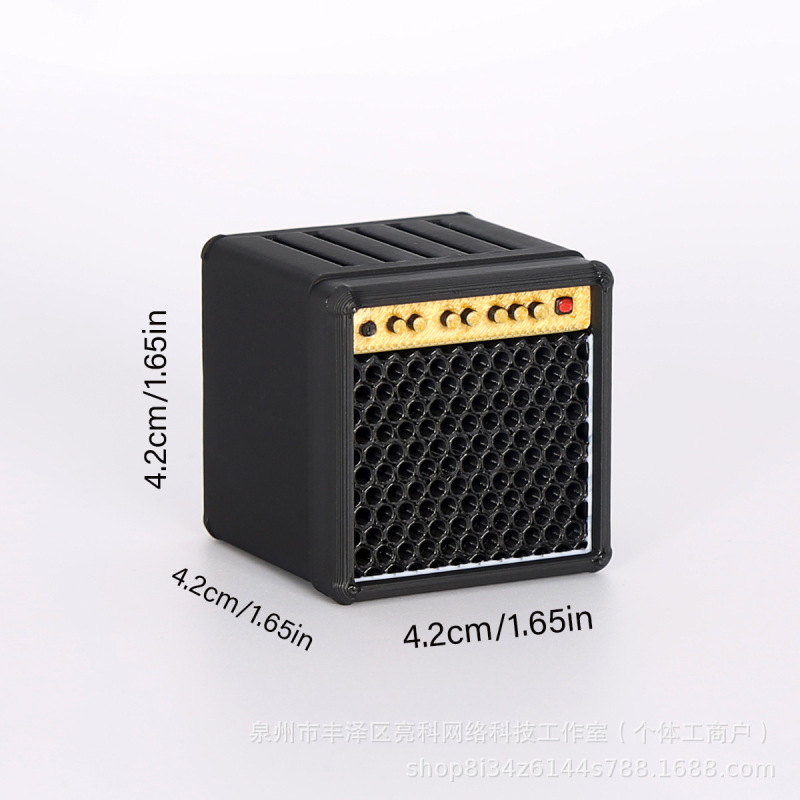 ブラックのギターピックボックス、ユニークなデザイン、多機能収納、デスクトップ整理。|undefined