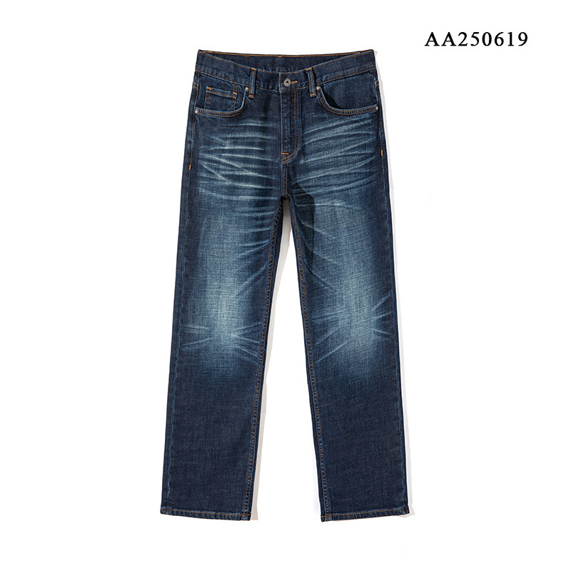 American-Style Camouflage Print Trendy Young and Middle-Aged Slightly Stretchy Wrinkled Three-Dimensional Whiskered Slim Straight High-End Men's Jeans