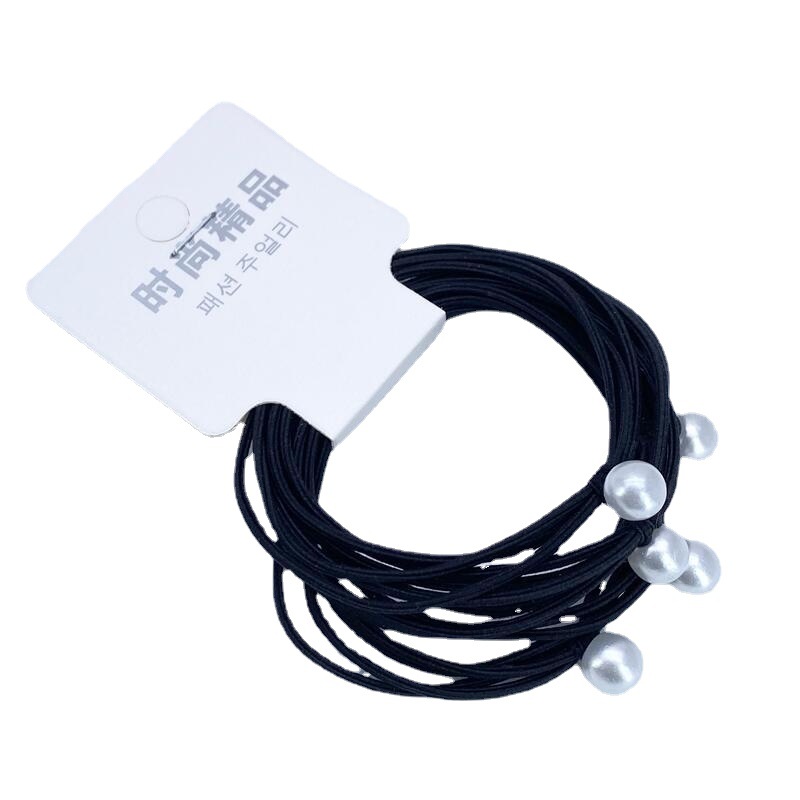 Tarjeta diadema de perlas Mori chica cuerda de pelo adulto alta banda de goma elástica corbata chica de pelo simple 2 yuanes tocado femenino