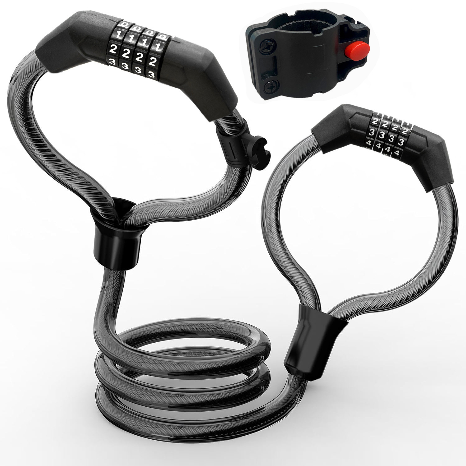 Cerradura antirrobo de bicicleta gruesa con soporte anti-shear cerradura de llave de vehículo eléctrico cerradura de anillo cerradura de bicicleta image 29