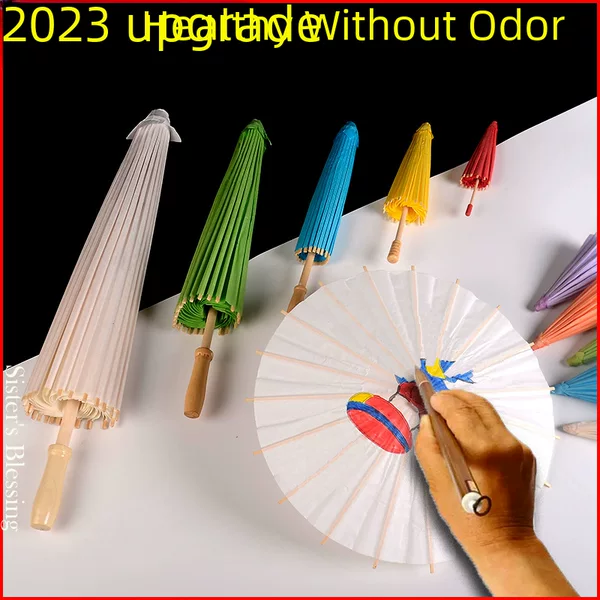 Paper Umbrella DIY Bleaching Paint Small Umbrella Painting Kidsren's White Blank Oil Paper Umbrella Wholesale with Pattern Pigment Handmade