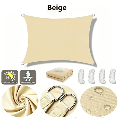 Avtomobil yan çətirləri — sails in stock, popular cross-border - beige-2x2m