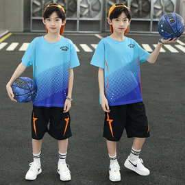 男童夏装套装儿童篮球服2024新款中大童夏季男孩速干运动篮球服潮