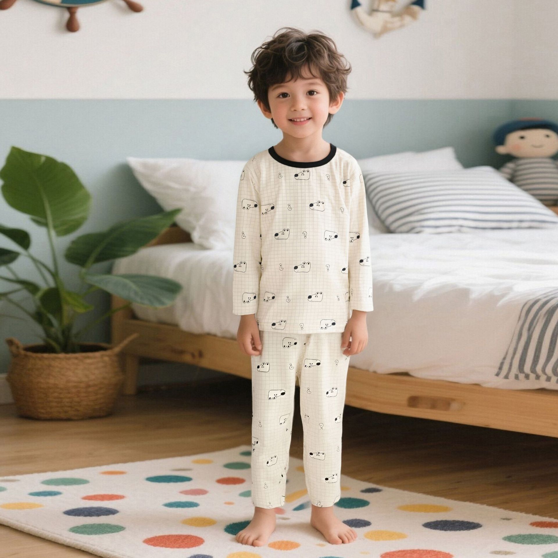 Niños Laica ropa para el hogar para niños Hombres y Niñas A clase de chaqueta de otoño pantalones de otoño conjunto de pijamas
