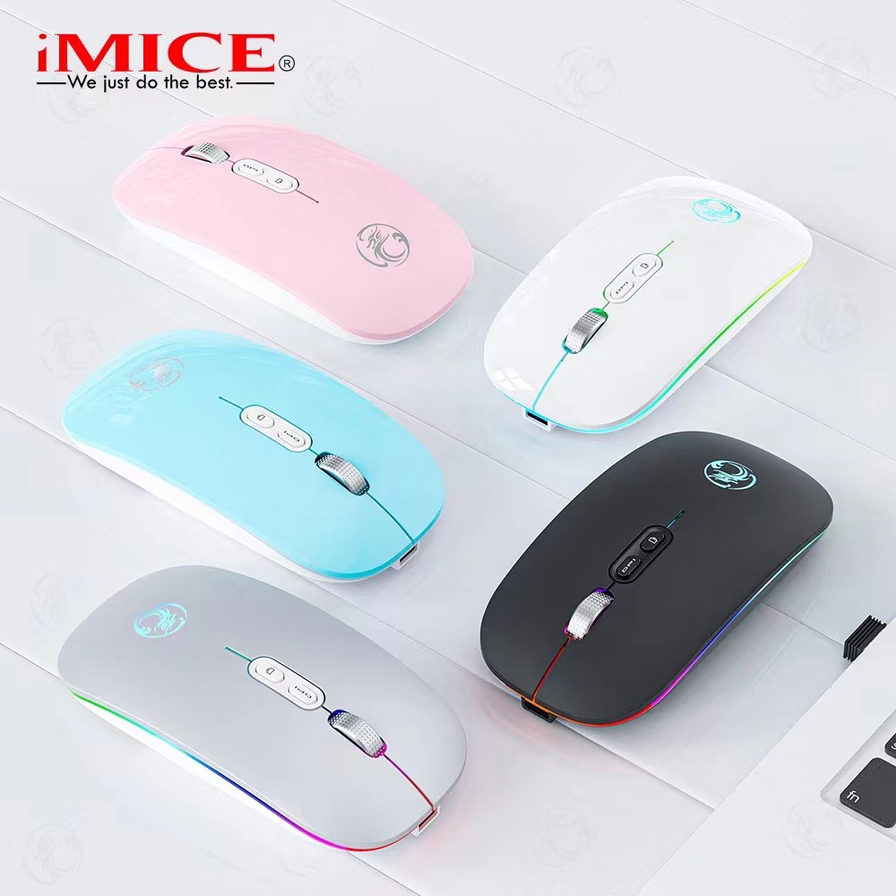 IMICE fabricantes de emisión de luz directa de carga Bluetooth de doble modo de ratón mudo inalámbrico portátil de escritorio Mini ratón