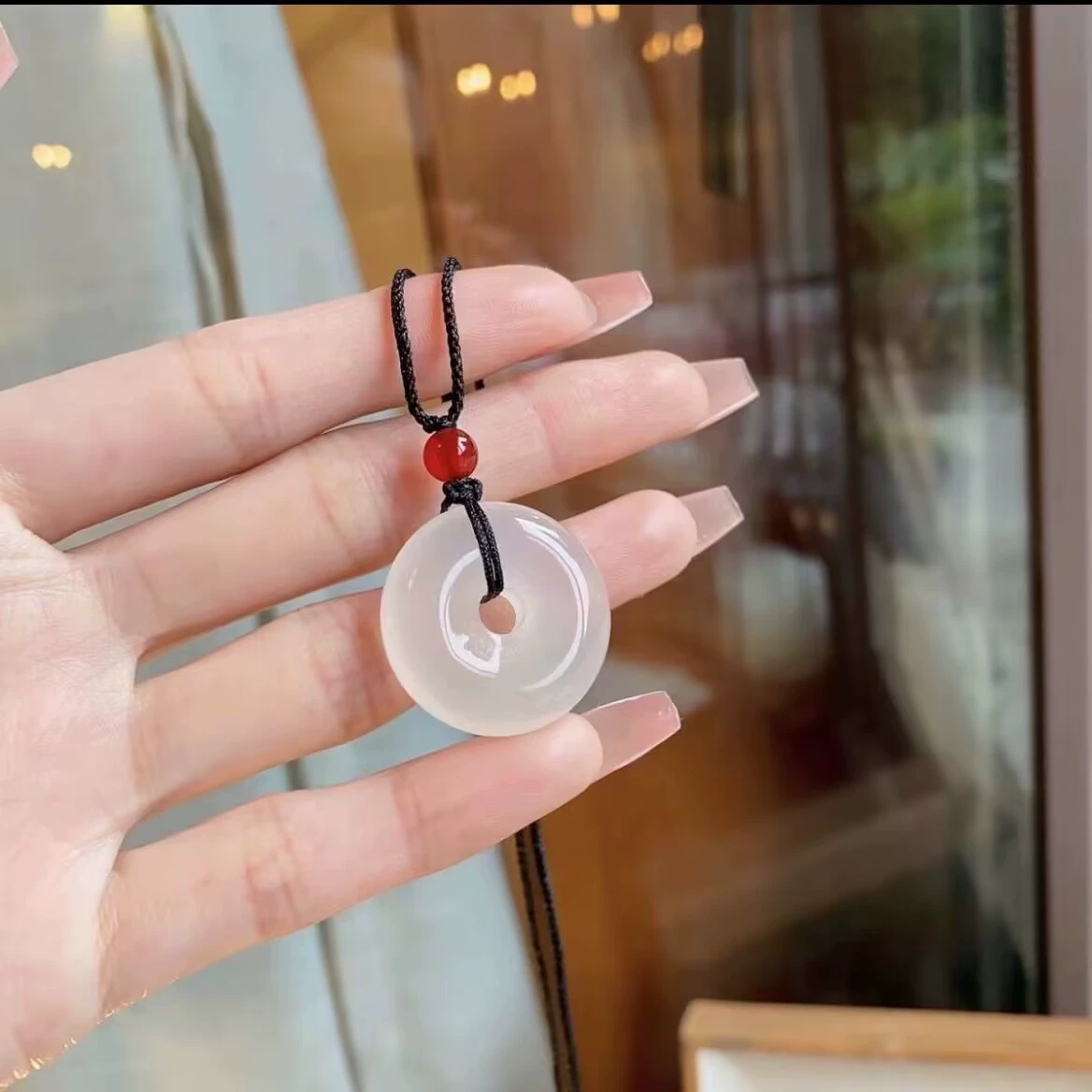 Новое китайское белое ожерелье с пряжкой безопасности, женское ожерелье ручной работы с подвеской для мужчин и женщин