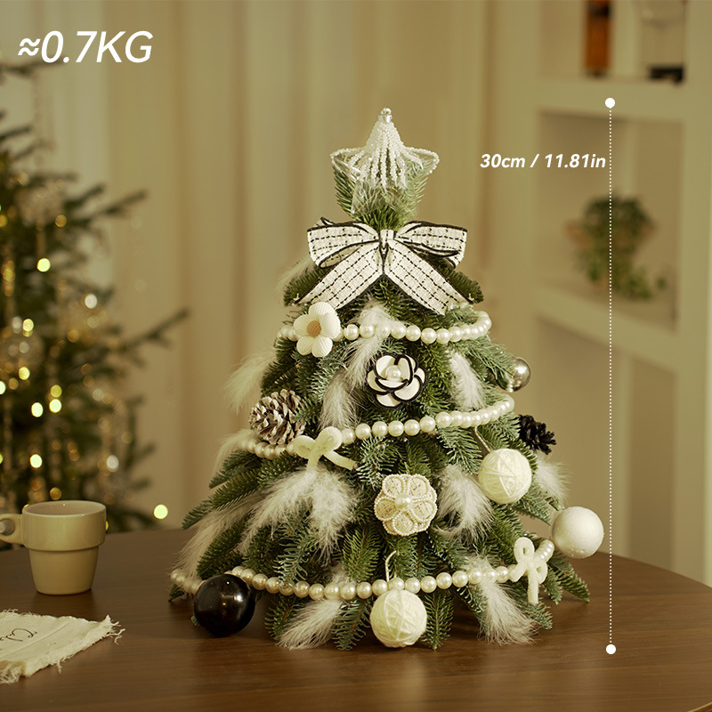 Paquete de mini árbol de Navidad transfronterizo con iluminación de simulación de cifrado de árbol de Navidad luminoso blanco decoración de mesa