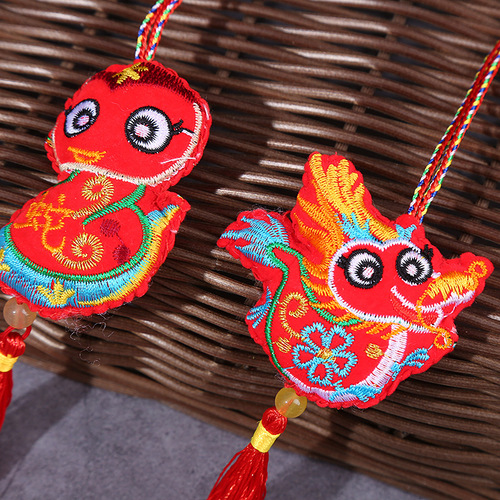 Mid-Autumn Festival 12 Zodiac Animal Scented Bag Pendant Ethnic Traditional Embroidered Scented Bag Fragrance-Free Craft Child's Neck Pendant