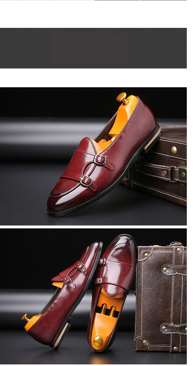 Lederschuhe Britischen Bean Schuhe Mode Gürtel Doppelschnalle kleine Lederschuhe_voghion.com