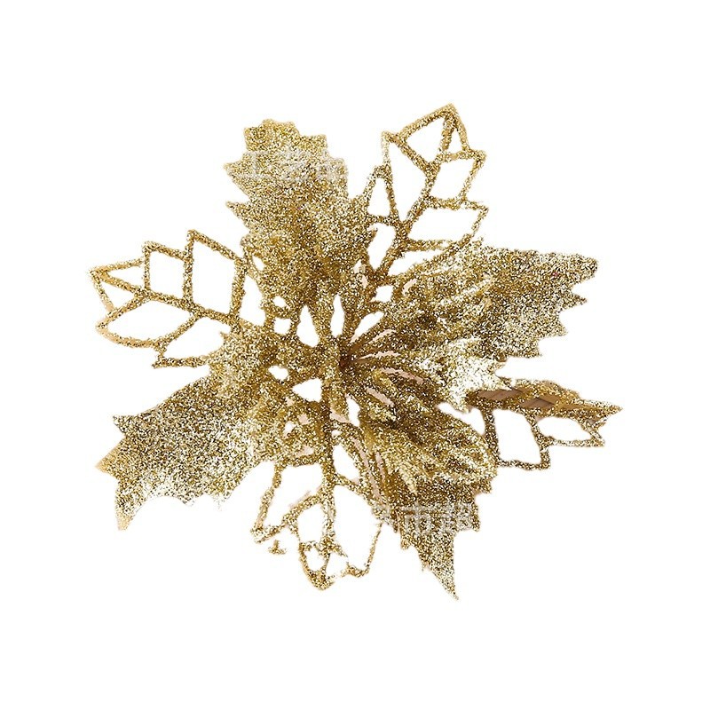 国境を越えた起爆金9cmプラスチックシミュレーション装飾花クリスマス花輪diy飾りクリスマスパーティー装飾メーカー