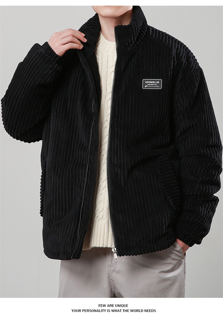 Autumn And Winter Warm Cotton-padded Clothes Men's Corduroy Loose Couple Thickened Windproof Cotton Clothes American Retro Cold-resistant Jacket_voghion.com