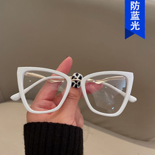 防蓝光欧美猫眼眼镜框2022新款女复古超轻女可配有度数素颜平光镜