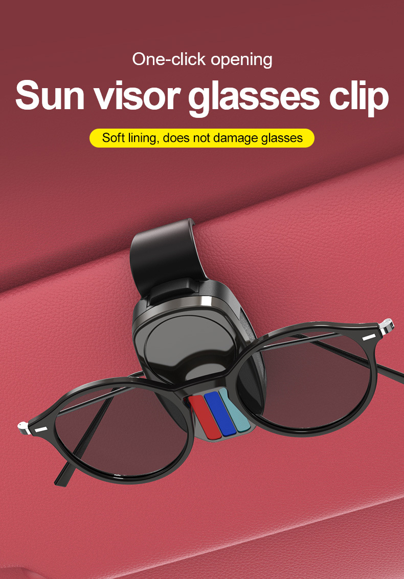 Cross-Border Multifunctional Car Glasses Clip Car Glasses Holder Car Sun Visor Storage Box Car Sunglasses Clip Card Holder