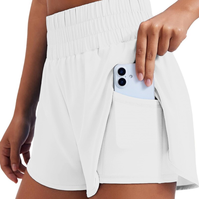 2026 Women's High-Waisted Yoga Running Shorts, Two-In-One Anti-Exposure Gym Slimming Tight Sports Shorts