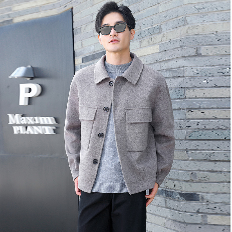 Traje de hombre solapa lana chaqueta de lana de doble cara 2023 nuevo estilo Chanel abrigo Otoño e Invierno de alto grado a juego guapo