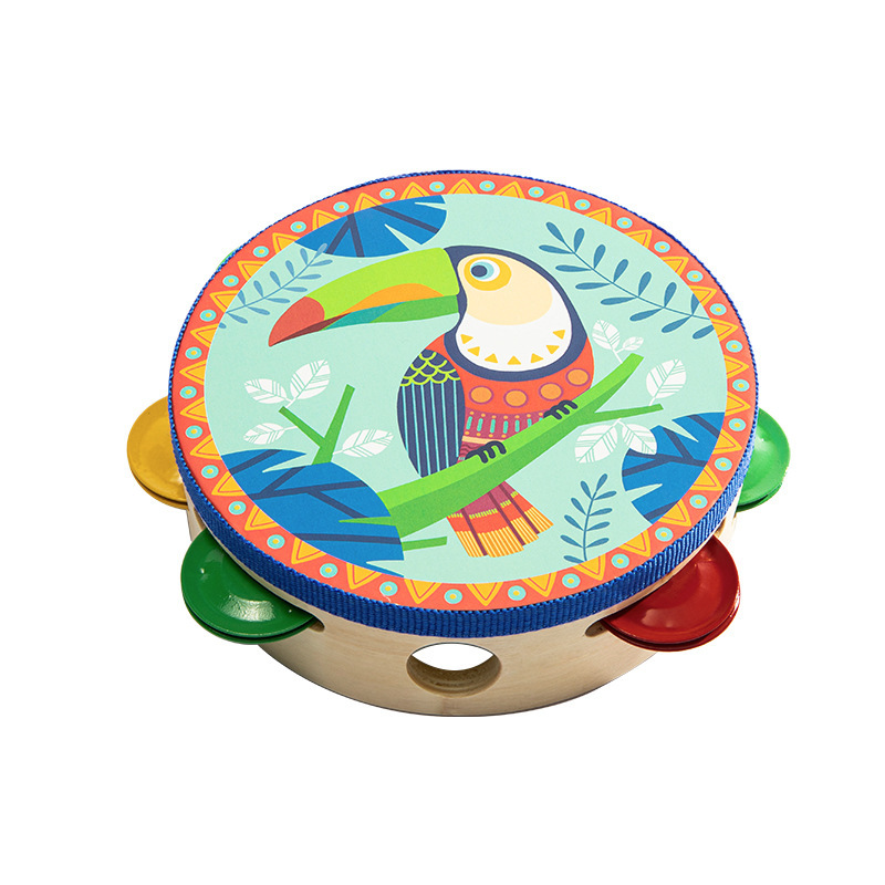Instrumentos musicales para la educación temprana de niños: sonajero, maracas, tabla de sonidos, pandereta, juguetes musicales de madera personalizados para bebés de 0 a 12 meses.