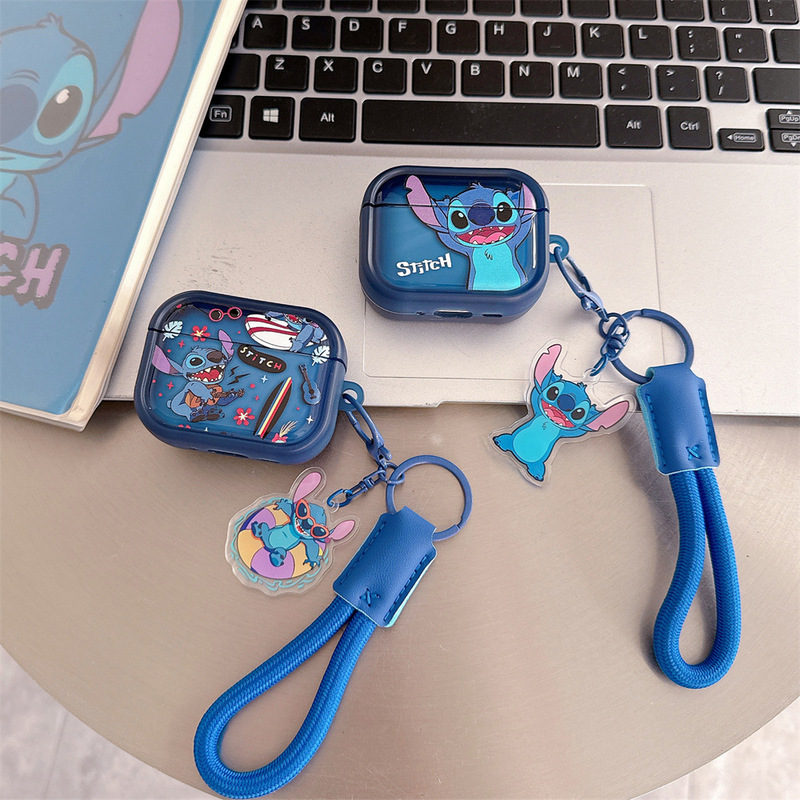Cute Stitch Protective Case for AirPods Pro 3Rd Generation, 4Th Generation, Pro 2Nd Generation, Apple Bluetooth Earphones Soft Case