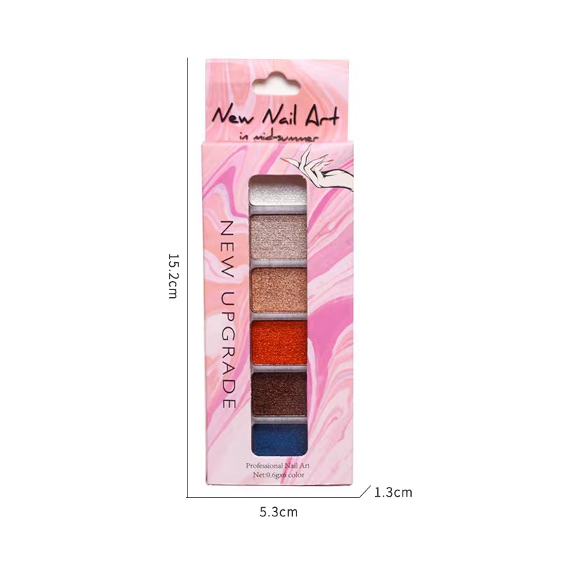 Red en línea nuevo otoño invierno sólido espejo mágico polvo de 6 colores espejo sólido láser de oro de titanio polvo de hadas super brillante sólido