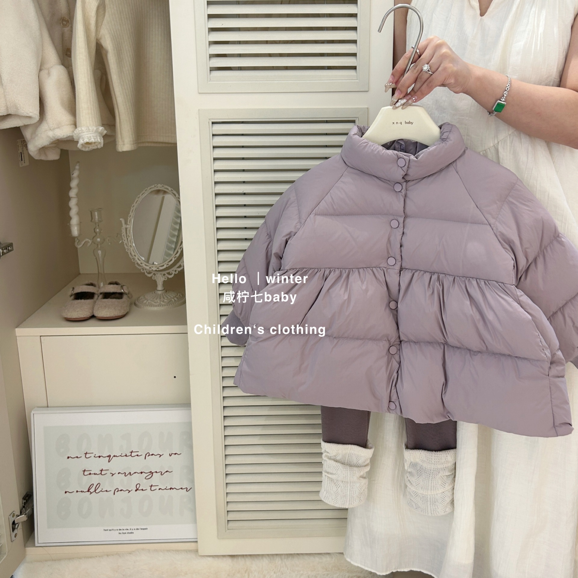XIAN NING SEVEN GIRLS COTTON-PADDED JACKET 2024 새로운 한국 스타일 겨울 따뜻한 면화 코트  소녀의 서양식 코트 칼라 코튼-패딩 코트