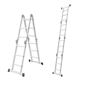 Cross-border thickened aluminum alloy ladder engineering ladder herringbone ladder foldable household small joint ladder Retail Wholesale