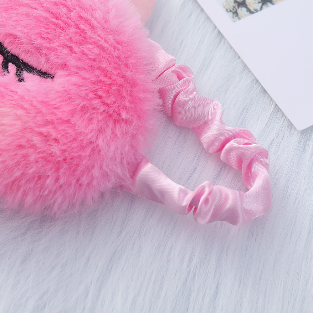 Máscara de ojo de unicornio colorido de felpa máscara de ojo de felpa de dibujos animados lindo sombreado máscara de ojo de sueño en stock al por mayor