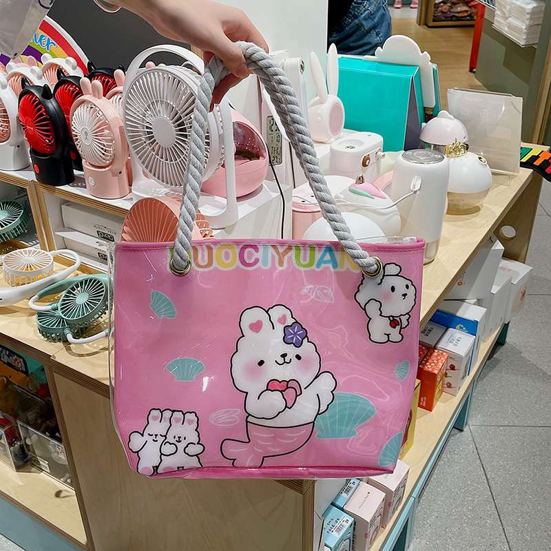 Wholesale Cute Little Bear Bunny Transparent Pvc Shoulder Messenger Bag Nihaojewelry display picture 2