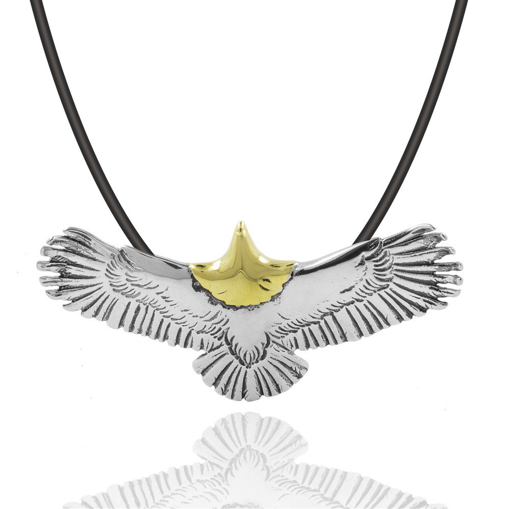 Japanese replica Takahashi Goro Eagle Wings Necklace Titanium Steel Men's and Women's Pendant_voghion.com
