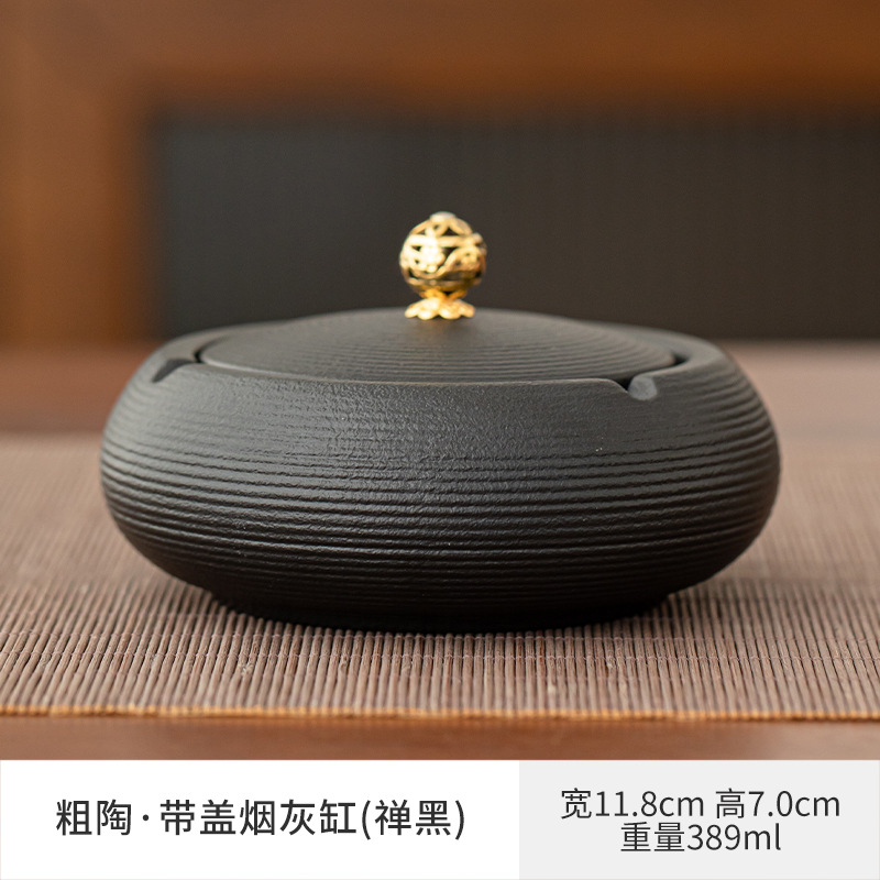 Cenicero de cerámica de gran tamaño, personalidad creativa, hogar retro estilo chino, sala de estar de lujo ligera, cenicero de tendencia de oficina