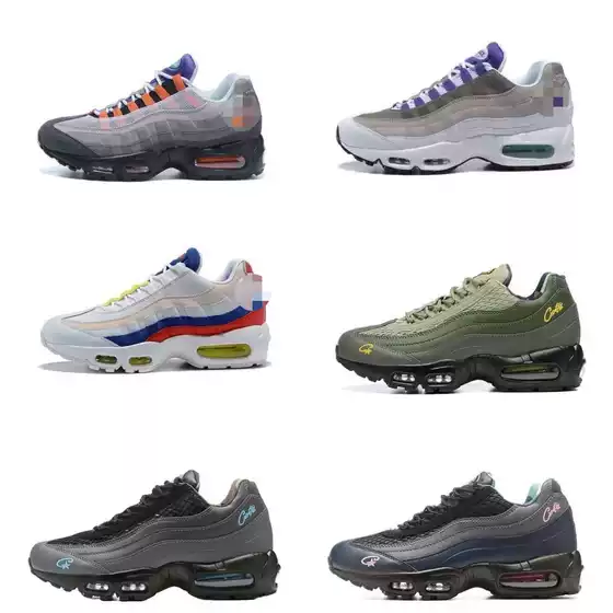 Men's Summer Breathable 95Corteiz Air Cushion Shoes Independent Station Export Mesh Wedge Heel Soft Sole Running Shoes Wholesale