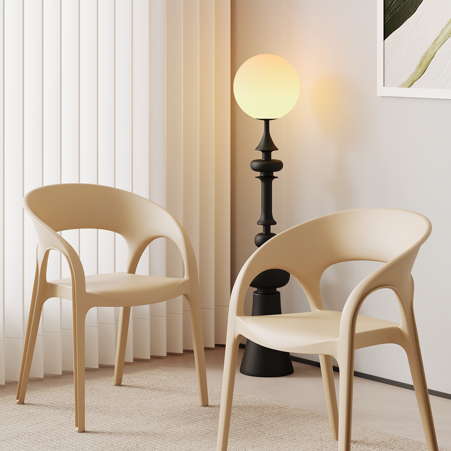 Plastic Chair Thickeneded Home Backrest Dining Chair Leisure Chair Restaurant Commercial Stackable Bench Living Room Spare Chair W&